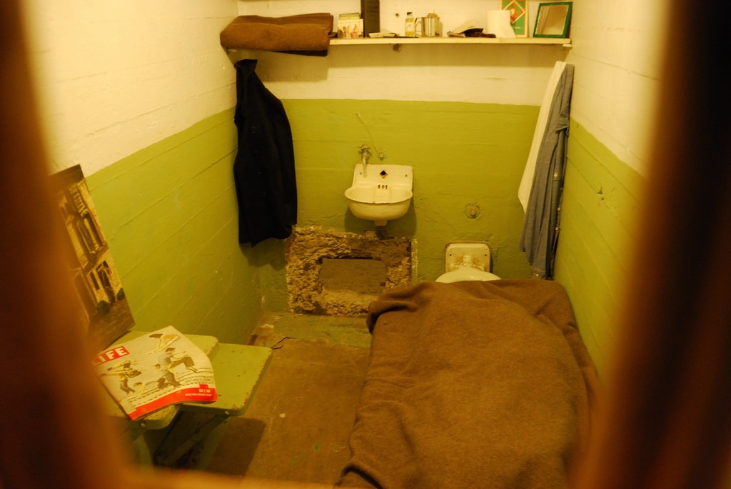 A cell at Alcatraz prison, facts about the rock