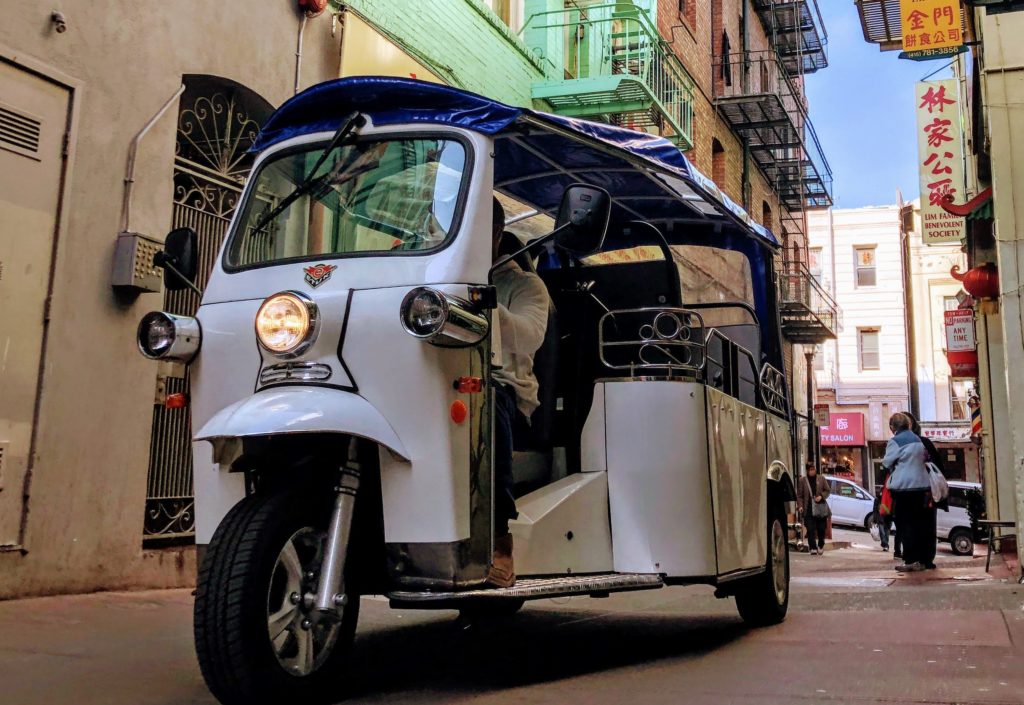 Skip the big bus tours San Francisco has and enjoy a tuk-tuk tour