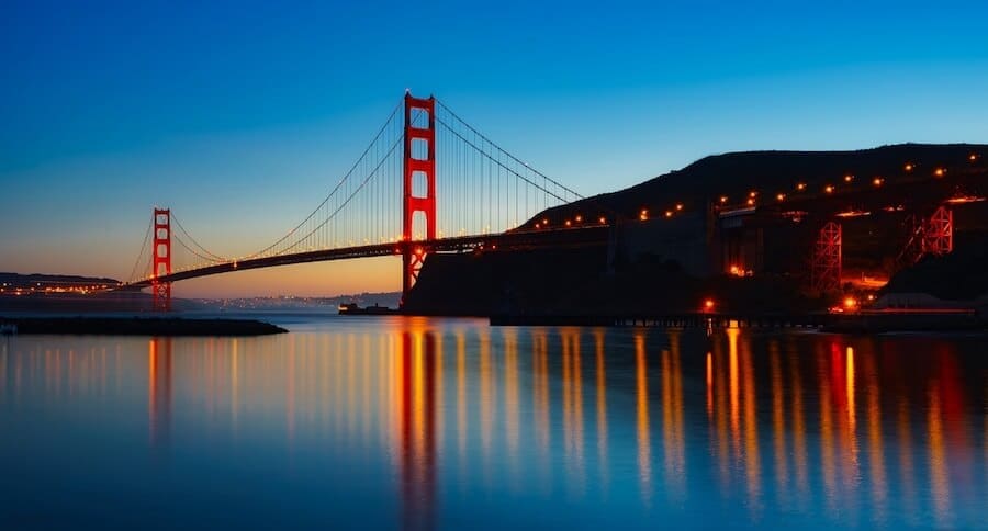 Evening view of the Golden Gate Bridge