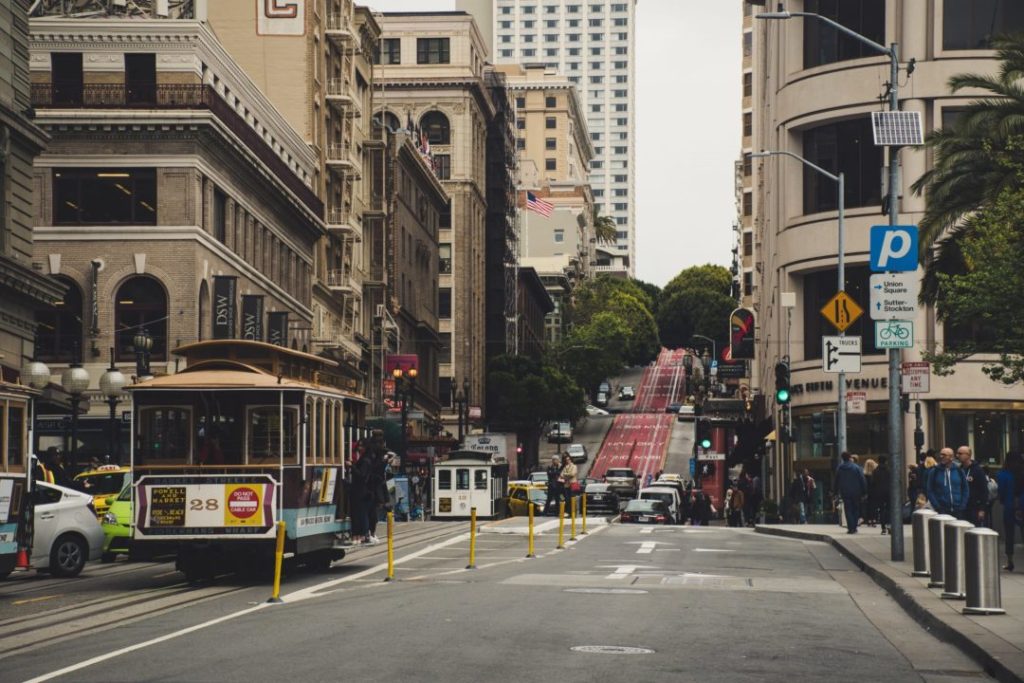 trolleys and hills in san francisco