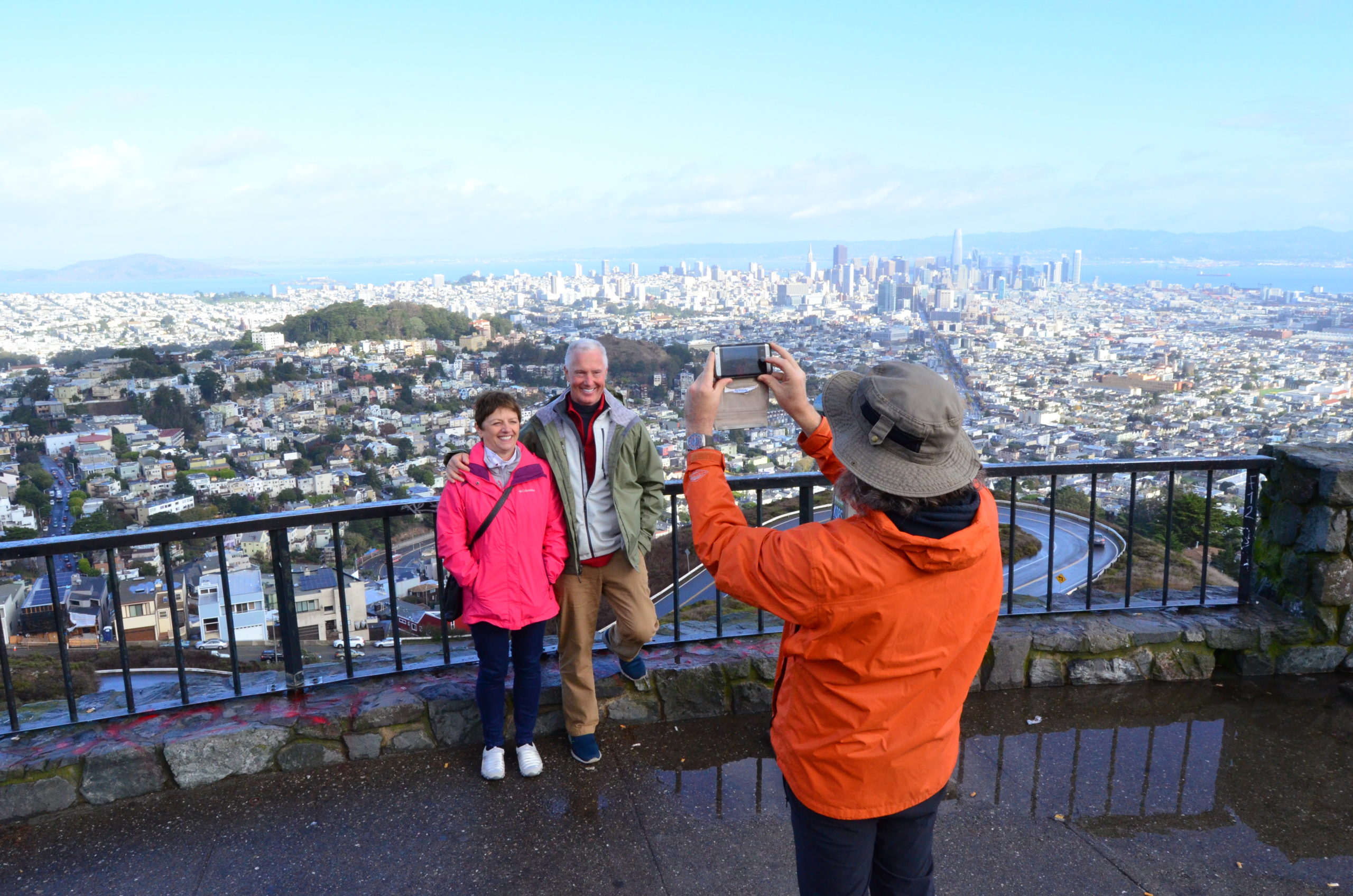 couple on minibus tour of Twin Peaks San Francisco