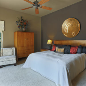 master bedroom in wine country vacation rental