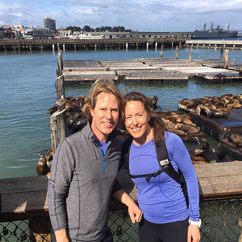 Couple watching the sea lions at Pier 39 in San Francisco