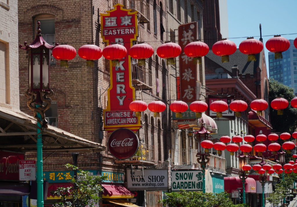 red lanterns in chinatown