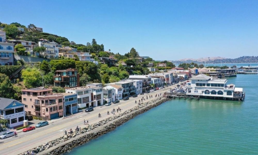 looking down at the coast of sausalito