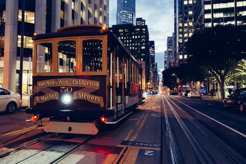 Cable Car at Dusk