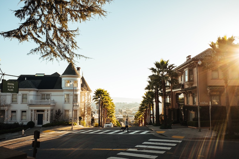 Golden Glow in San Francisco Neighborhood