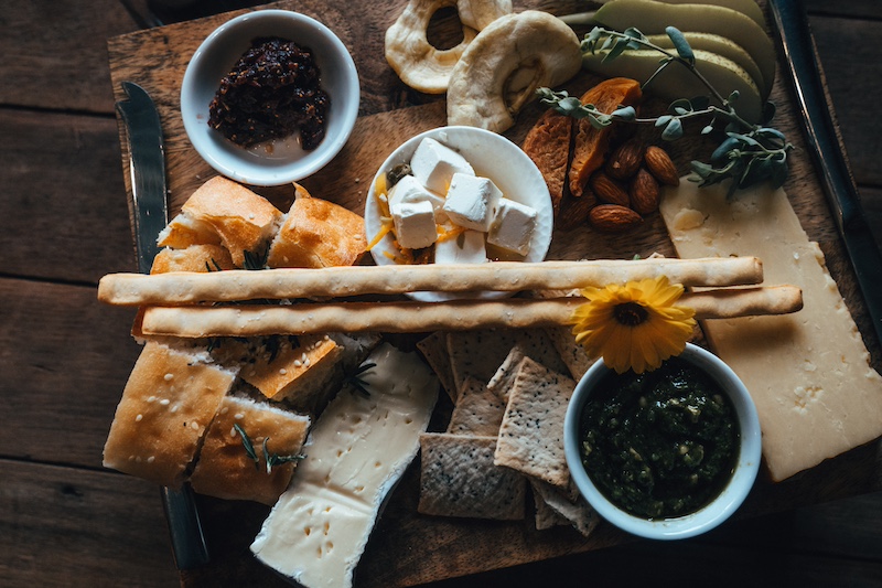 Cheese Bread and Fruit Appetizer