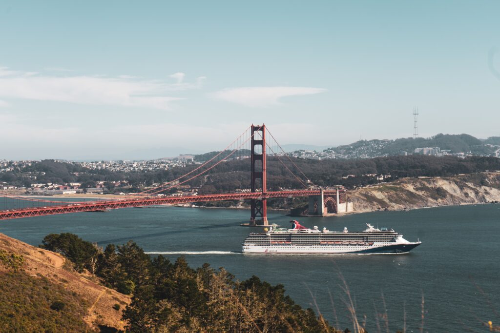 San Francisco Cruise Line Under the Golden Gate Bridge