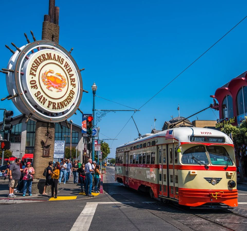 Historic SF streetcar Fisherman's Wharf tour stop