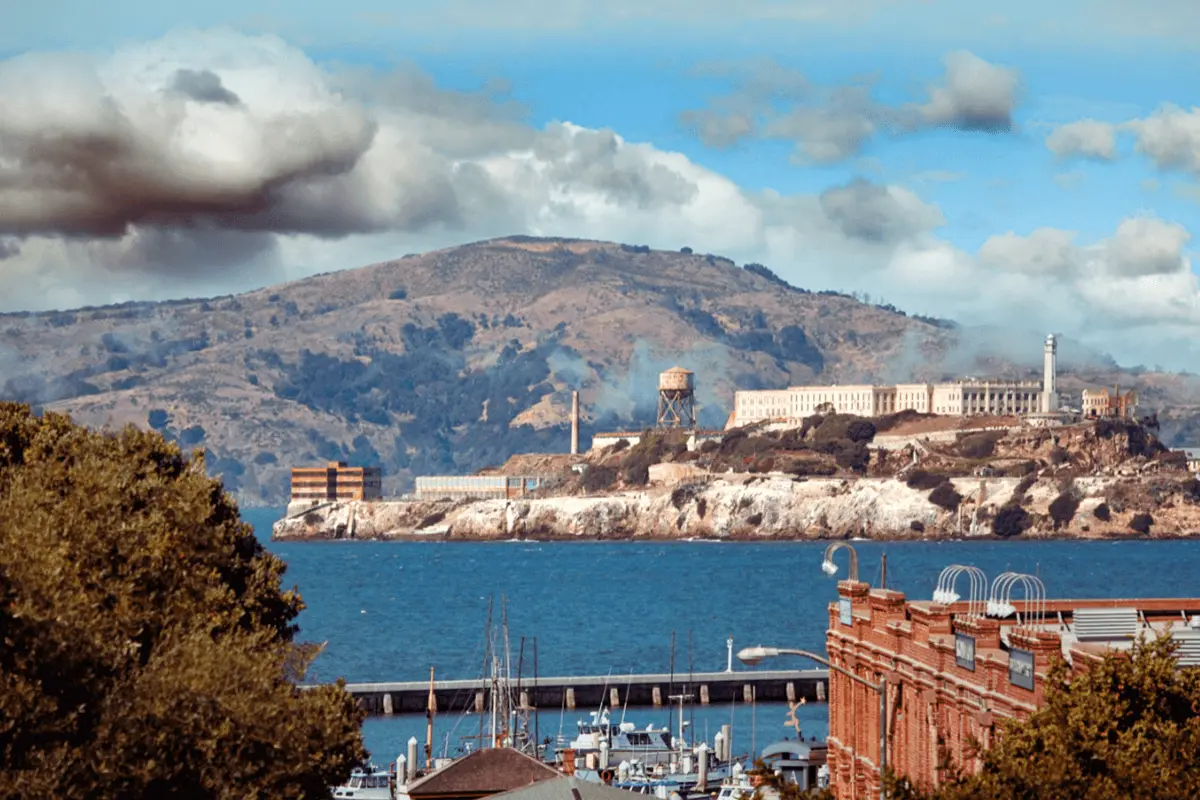 View of Alcatraz Island from the San Francisco waterfront