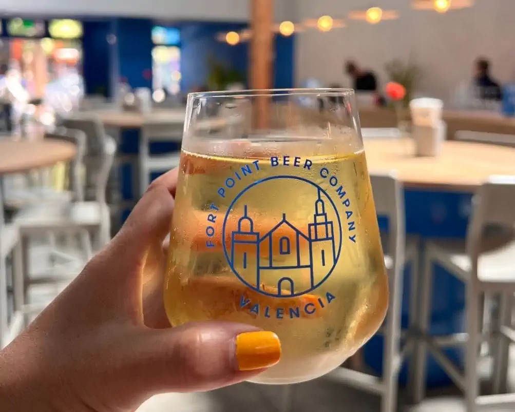 Glass of craft beer at Fort Point Beer Company in San Francisco