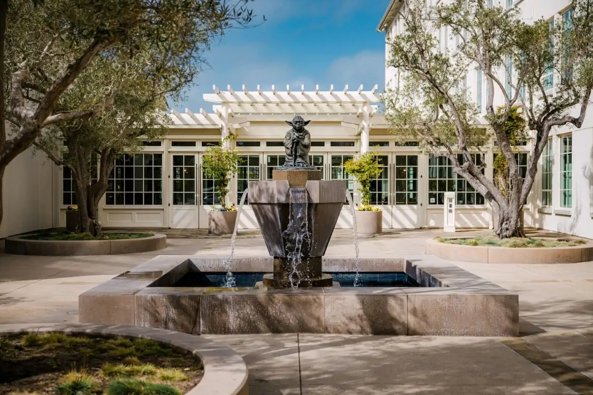 Yoda Fountain at the Lucasfilm campus in the Presidio