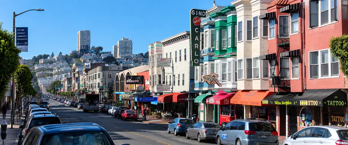 north-beach-columbus-avenue-san-francisco Columbus Avenue in North Beach, San Francisco